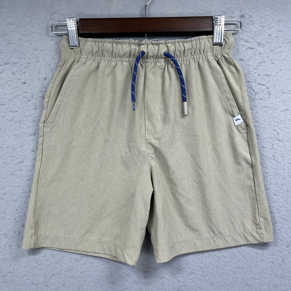 Tommy Bahama Shorts Boys M 7/8 Khaki Active Hybrid Drawstring Beach Casual